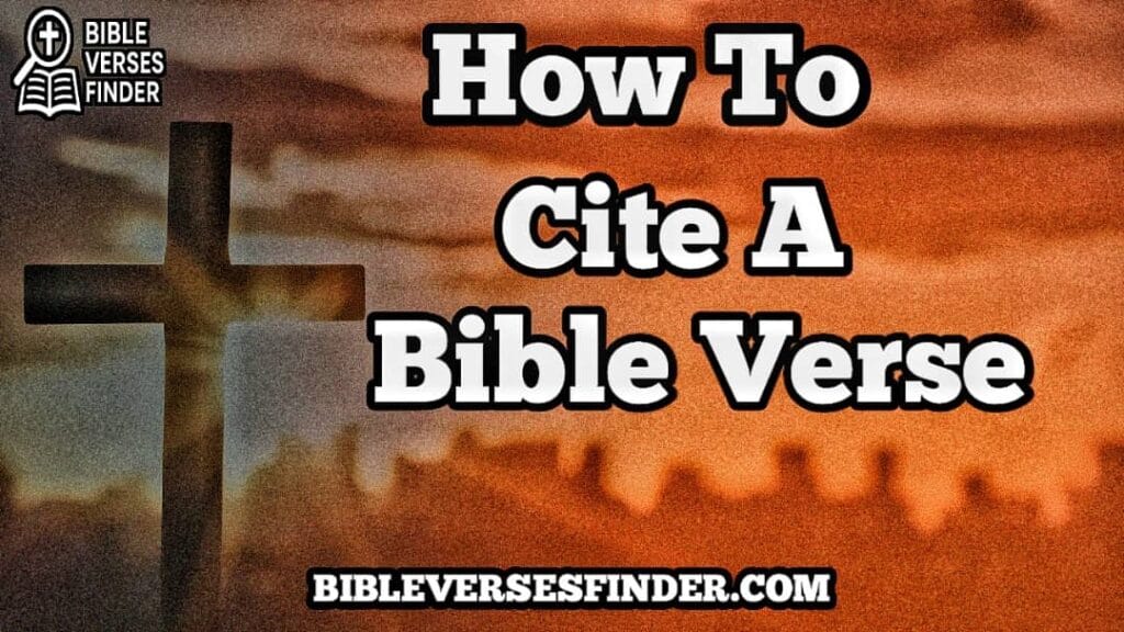 How To Cite A Bible Verse